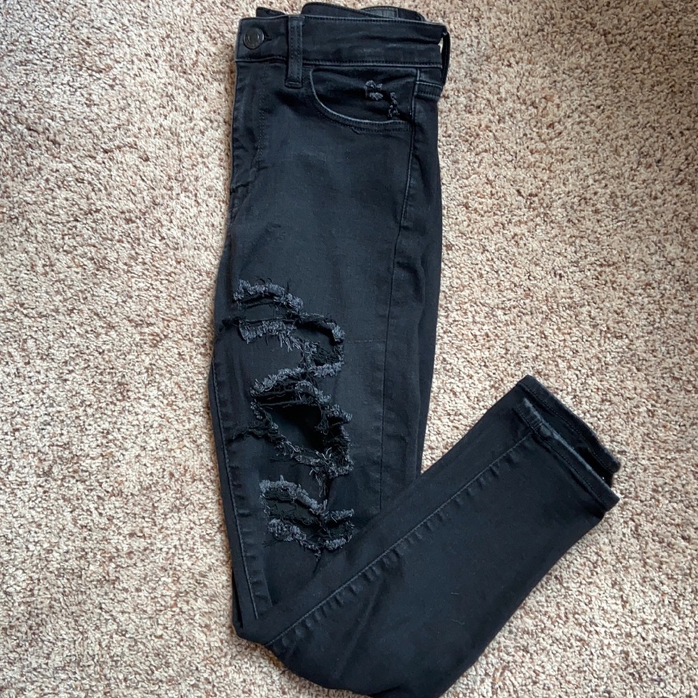 AE Black Ripped Skinny Jeans